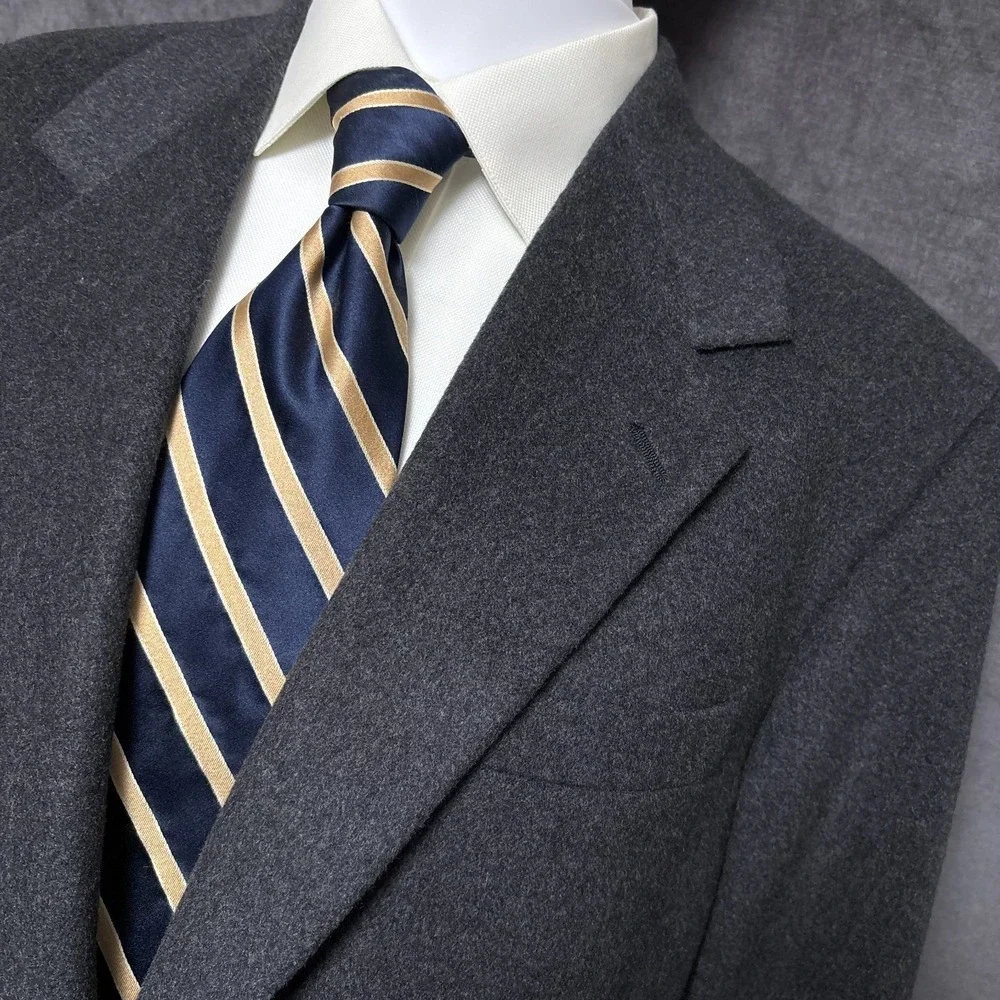 Lord Taylor Sport Coat 44L Gray Cashmere Blazer Jacket Classic USA Union 46L